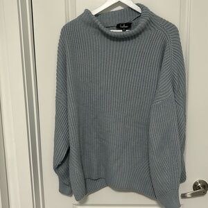 Lulus Turtleneck Oversized Blue Sweater